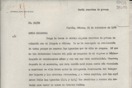 [Oficio] N° 9062, 1948 dic. 22, Fortín, México [al] Señor Ministro de Relaciones Exteriores, Santiago de Chile