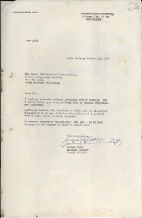 [Oficio] N° 912, 1948 oct. 31, Santa Barbara, [Estados Unidos] [a] Norris Montgomery