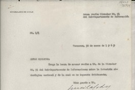 [Oficio] N° 11, 1949 ene. 30, Veracruz, [México] [al] Señor Ministro de Relaciones Exteriores, Santiago de Chile