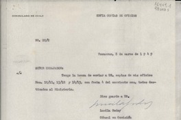 [Oficio] N° 202, 1949 mar. 8, Veracruz, [México] [al] Señor Embajador de Chile en México