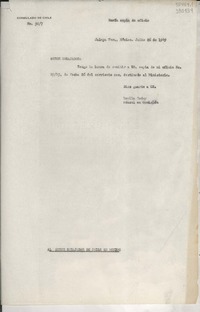 [Oficio] N° 307, 1949 jul. 26, Jalapa, Ver., México [al] Señor Embajador de Chile en México