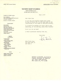 [Carta] 1957 may 4, [New York, Estados Unidos] [a] Doris Dana, New York, [Estados Unidos]