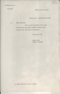[Oficio] N° 3911, 1949 sept. 14, Jalapa, Ver., México [al] Señor Embajador de Chile en México