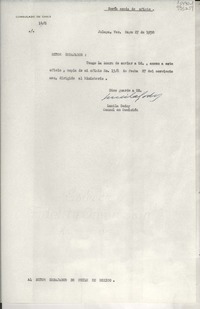 [Oficio] N° 146, 1950 mayo 27, Jalapa, Ver., [México] [al] Señor Embajador de Chile en México