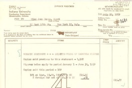 [Recibo] 1959 jul. 22, [Bloomington, Indiana, Estados Unidos] [a] Joan Daves, New York, [Estados Unidos]