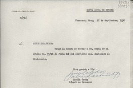 [Oficio] N° 3616, 1950 sept. 12, Veracruz, Ver., México [al] Señor Embajador de Chile en México