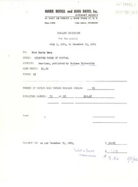 [Recibo] 1961 dec. 31, [New York, Estados Unidos] [a] Doris Dana, [New York, Estados Unidos]