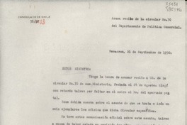 [Oficio] N° 3823, 1950 sept. 21, Veracruz, [México] [al] Señor Ministro de Relaciones Exteriores Santiago de Chile