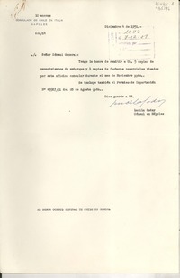 [Oficio] N° 12214, 1951 dic. 4, Nápoles, [Italia] [al] Señor Cónsul General de Chile en Génova, [Italia]