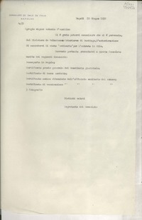 [Oficio] N° 55, 1952 giugno 10, Napoli, [Italia] [al] Egregio signor Antonio D'Ausilio, [Italia]
