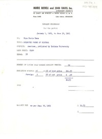 [Recibos entre 1961 y 1970] [Estados Unidos] [a] Doris Dana, [Estados Unidos]