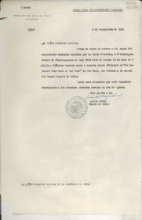 [Oficio] N° 153, 1952 sept. 1, Nápoles, Italia [al] Señor Tesorero General de la República de Chile