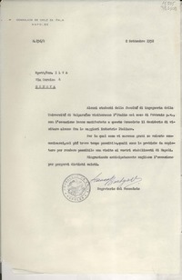 [Oficio] N° 156G, 1952 sett. 2, Nápoles, Italia [al] Spett/Soc. ILVA, Via Corsica 4, Genova, [Italia]
