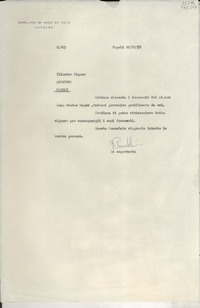 [Oficio] N° 203, 1952 ott. 22, Napoli, Italia [al] Illustre Signor, Questore, Napoli, Italia