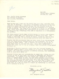 [Carta] 1950 jan. 18, Winona Lake, Indiana, [Estados Unidos] [a] Lucila Godoy Alcayaga, Los Angeles, California, [Estados Unidos]