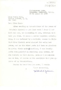 [Carta] 1953 jun. 23, Columbia, Missouri, U.S.A. [a] Doris Dana, Roslyn Harbor, New York, [Estados Unidos]
