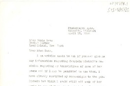 [Carta] 1954 apr. 19, Columbia, Missouri, [a] Doris Dana, Long Island, New York, [Estados Unidos]