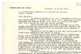 [Carta] 1937 mai 19, Lisbonne, [Portugal] [a] M. le Secrétaire Général de la Societé des Nations, Geneve, Suisse