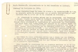 [Carta] 1935 nov. 7, Lisboa, [Portugal] [a] Señor Ministro de Relaciones Exteriores