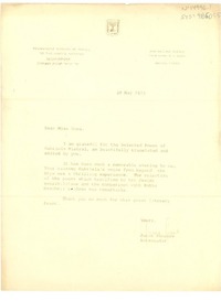 [Carta] 1973 may 29, New York, [Estados Unidos] [a] Doris [Dana], [Estados Unidos]