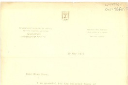 [Carta] 1973 may 29, New York, [Estados Unidos] [a] Doris [Dana], [Estados Unidos]