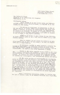 [Carta] 1947 mar. 3, 1305 Buena Vista Street, Monrovia, California, [EE.UU.] [al] Dr. Luther H. Evans, Director de la Biblioteca del Congreso, Washington, D. C., [EE.UU.]