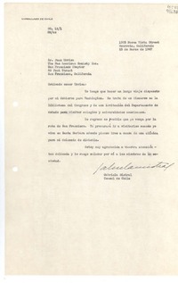 [Carta] N° 121, GM/cs, 1947 mar. 25, 1305 Buena Vista Street, Monrovia, California, [EE.UU.] [al] Sr. Juan Urriza, The Pan American Society Inc., San Francisco Chapter, 68 Post Street, San Francisco, California, [EE.UU.]