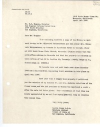 [Carta] LGcs, N° 16/1, 1947 Apr. 1st., 1305 South Buena Vista St., Monrovia, California, [EE.UU.] [a] Mr. B. C. Koepke, Director, Los Angeles Defensa Rental Area, 1037 South Broadway, Los Angeles, California, [EE.UU.]