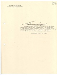 [Carta] 1948 ene., Santiago, [Chile] [a] Gabriela Mistral