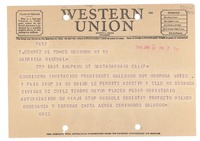 [Telegrama] 1948 ene. 19, New York, [Estados Unidos] [a] Gabriela Mistral, Santa Bárbara, Cal.