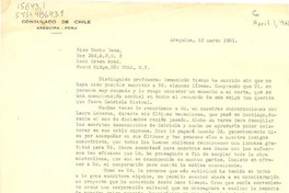 [Carta] 1961 abr. 1, Arequipa, [Perú] [a] Doris Dana, Pound Ridge