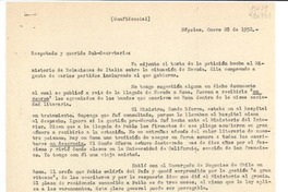 [Carta] 1952 ene. 28, Nápoles, [Italia] [al] Respetado y querido Sub-Secretario