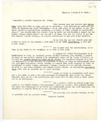 [Carta] 1952 feb. 9, Nápoles, [Italia] [al] Respetado y querido Consejero Sr. Wilson