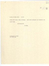 [Carta] 1952 jun. 11, [Italia] [a] Señor Cónsul General de Chile, Genova