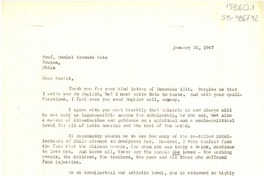 [Carta] 1967 jan. 20, Pound Ridge, New York, [Estados Unidos] [a] Daniel Melo Araneda, Trupán, Chile