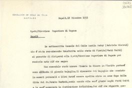 [Carta] 1952 dic. 18, Napoli, [Italia] [a] Spett Direzione Superiore Dogana, Napoli