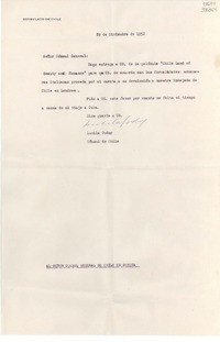 [Carta] 1952 dic. 29, [Italia] [al] Señor Cónsul General de Chile en Genova