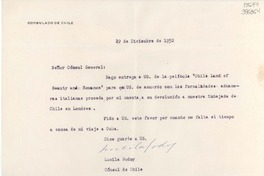 [Carta] 1952 dic. 29, [Italia] [al] Señor Cónsul General de Chile en Genova