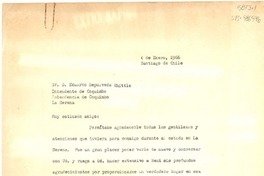 [Carta] 1966 ene. 4, Santiago, Chile [a] Eduardo Sepúlveda Whittle, Intendente de Coquimbo, Intendencia de Coquimbo, La Serena, [Chile]