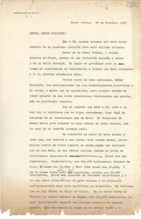 [Oficio] 1953 feb. 20, Coral Gables, Miami, [EE.UU.] [al] Excmo. Señor Ministro