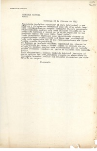 [Telegrama] 1953 feb. 26, Santiago, [Chile] [a] Gabriela Mistral, Miami, [EE.UU.]