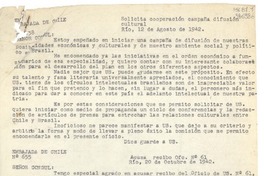 [Carta] 1942, Río de Janeiro, [Brasil] [a] Señor Cónsul