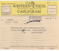 [Telegrama] 1954 Aug. 9, 15 Spruce Street, Roslyn Harbor, Long Island, N.Y., [EE.UU.] [al] MinChile