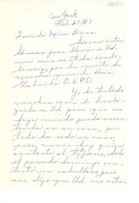 [Carta] 1957 feb. 27, New York, [Estados Unidos] [a] [Doris] Dana.