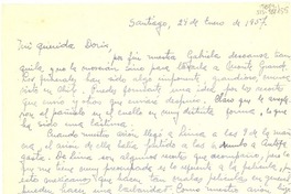 [Carta] 1957 ene. 24, Santiago, [Chile] [a] Doris [Dana, New York, Estados Unidos].