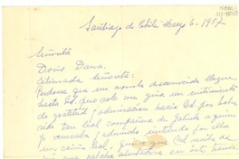 [Carta] 1957 mar. 6, Santiago, Chile [a] Doris Dana, [New York, Estados Unidos].