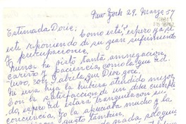 [Carta] 1957 mar. 29, New York, Estados Unidos [a] Doris [Dana, New York, Estados Unidos].