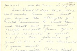 [Carta] 1957 jan. 12, Los Angeles, [Estados Unidos] [a] Doris Dana, [Long Island, New York, [Estados Unidos].