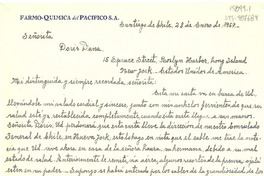 [Carta] 1957 ene. 28, Santiago, Chile [a] Doris Dana, Long Island, New York, [Estados Unidos]