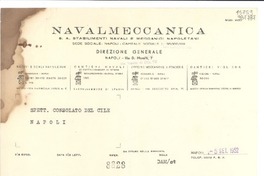 [Carta] 1952 sett. 5, Napoli, [Italia] [a] Consolato del Cile, Napoli